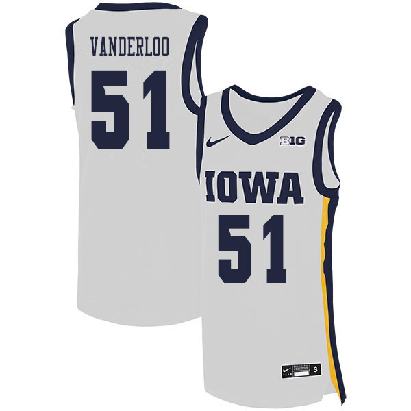 2020 Men #51 Aidan Vanderloo Iowa Hawkeyes College Basketball Jerseys Sale-White - Click Image to Close